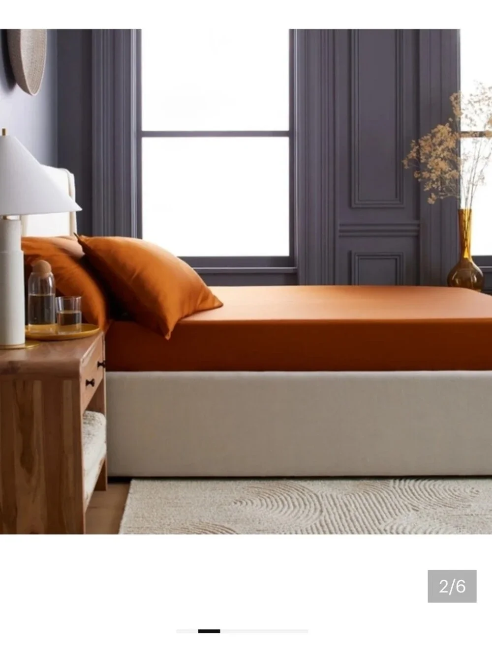 Quince Organic Bamboo Queen Fitted Sheet / 2 Standard Pillow Cases Terracotta
